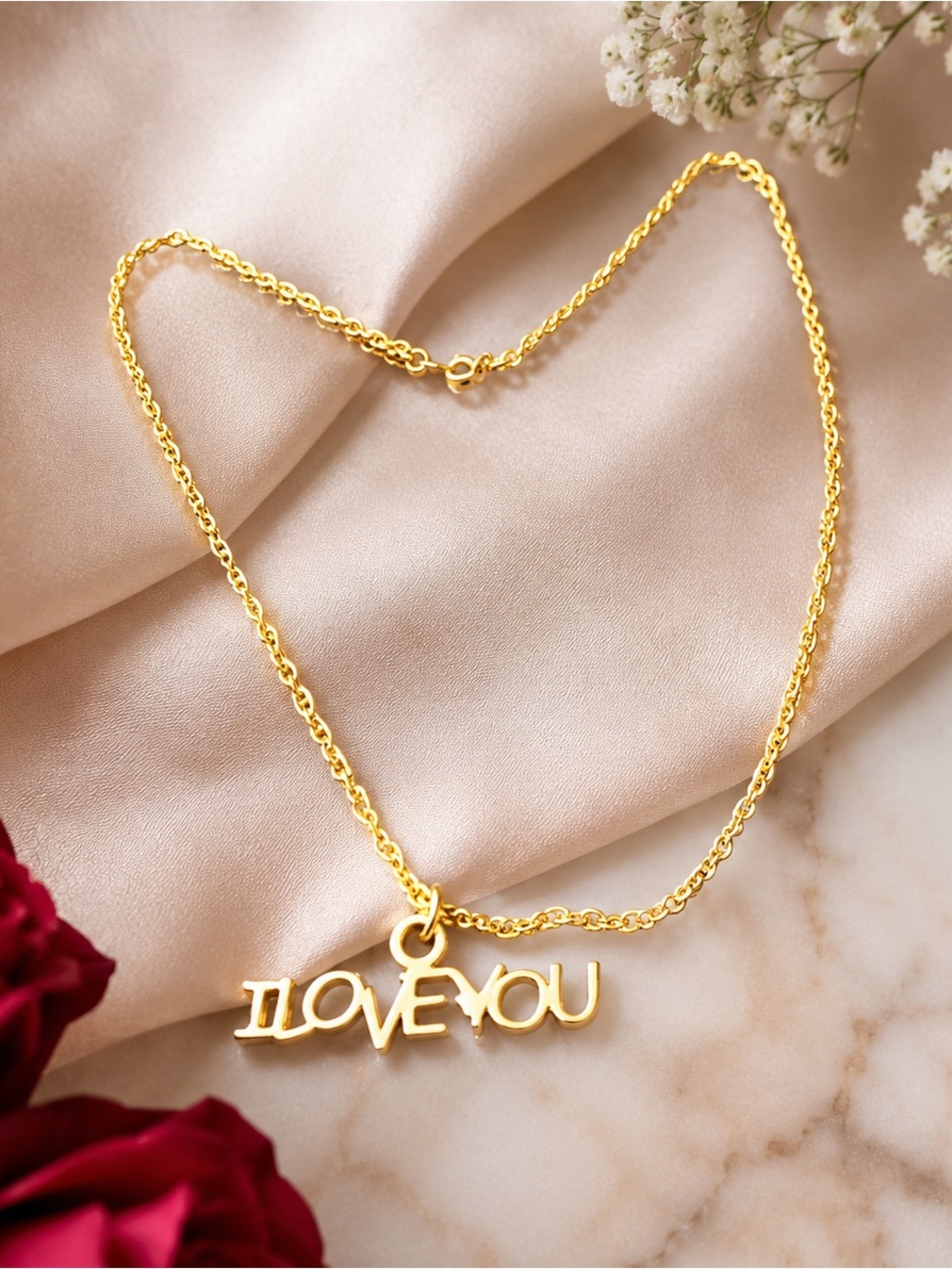 Valentines ❤️ I Love You Pendant Chain Necklace